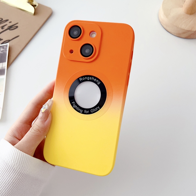 

For iPhone 14 Two-color Gradient MagSafe TPU Phone Case(Orange+Yellow)