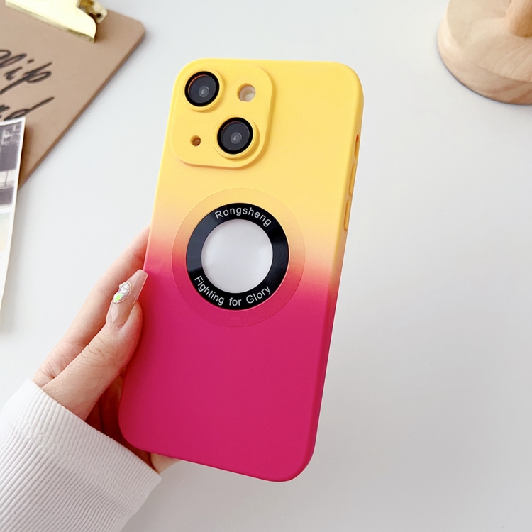 

For iPhone 14 Two-color Gradient MagSafe TPU Phone Case(Yellow+Red)