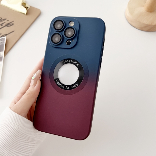 

For iPhone 13 Pro Max Two-color Gradient MagSafe TPU Phone Case(Blue+Wine Red)