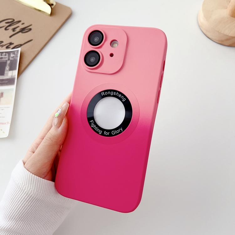 

For iPhone 12 Two-color Gradient MagSafe TPU Phone Case(Pink+Red)