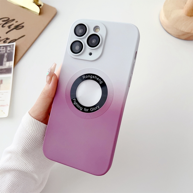 

For iPhone 11 Pro Two-color Gradient MagSafe TPU Phone Case(White+Purple)