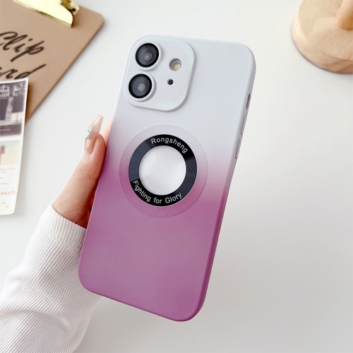 

For iPhone 11 Two-color Gradient MagSafe TPU Phone Case(White+Purple)