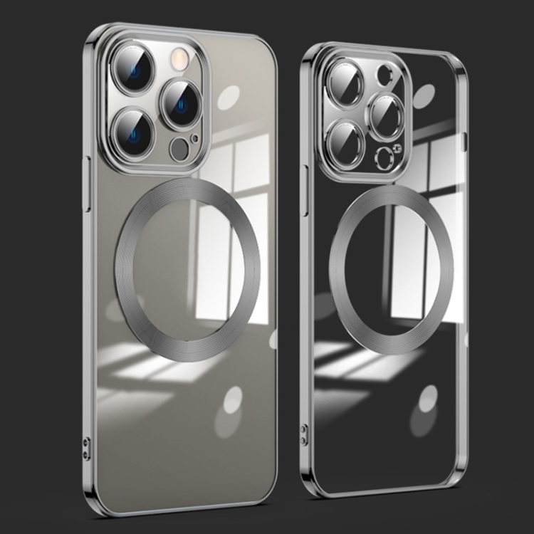 

For iPhone 15 Pro Lens Protector MagSafe Electroplated Phone Case(Black)