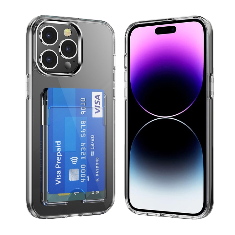 

For iPhone 14 Pro Max Crystal Clear Wallet Air Bag Phone Case(Transparent)