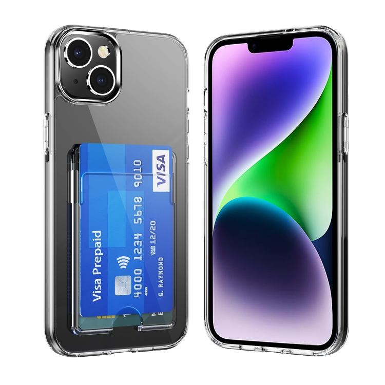 

For iPhone 14 Plus Crystal Clear Wallet Air Bag Phone Case(Transparent)