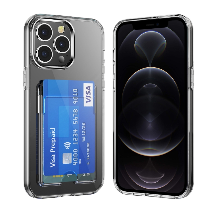 

For iPhone 12 Pro Crystal Clear Wallet Air Bag Phone Case(Transparent)