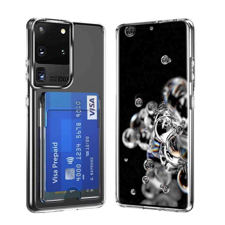 

For Samsung Galaxy S20 Ultra Crystal Clear Wallet Air Bag Phone Case(Transparent)