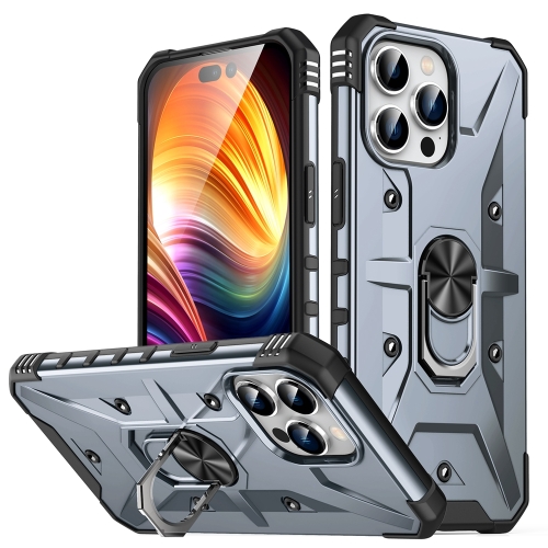 

For iPhone 15 Pro Ring Holder Phone Case(Grey)