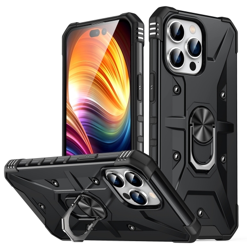

For iPhone 15 Pro Ring Holder Phone Case(Black)