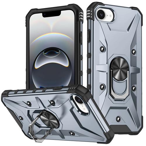 

For iPhone 16e Ring Holder Phone Case(Grey)
