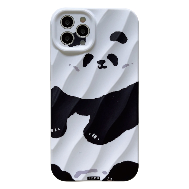 

For iPhone 14 Pro Max 2 in 1 Minimalist Pattem PC Shockproof Phone Case(Panda)