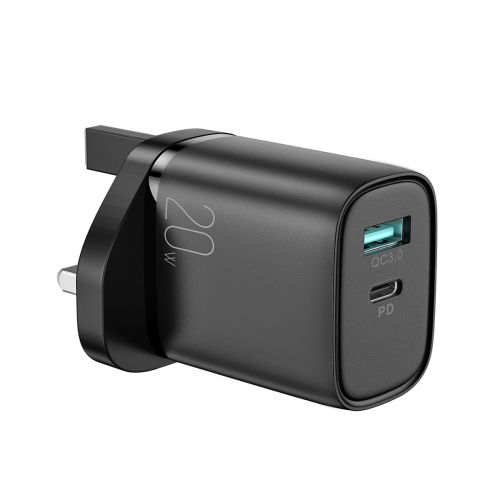 

JOYROOM L-QP2011 20W USB+USB-C/Type-C Fast Charger, UK Plug(Black)
