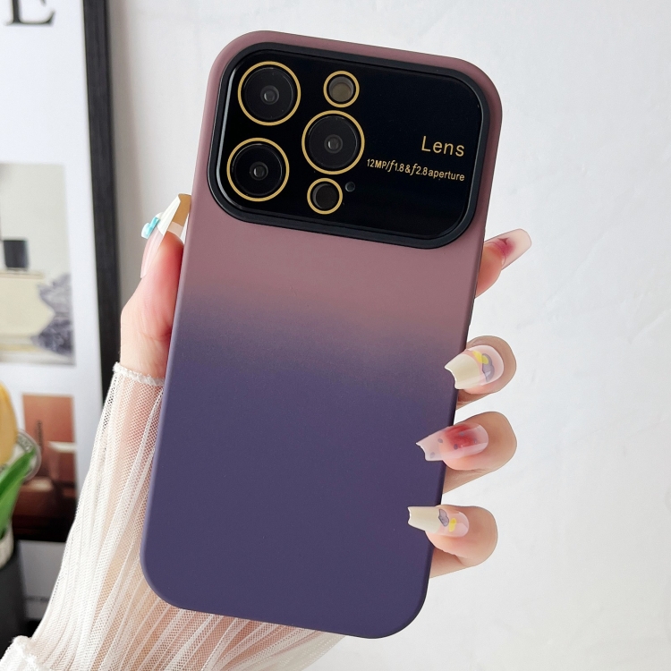

For iPhone 12 Pro Max Gradient PC + TPU Shockproof Phone Case(Pink Purple)