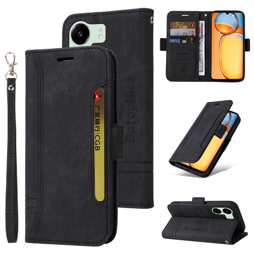 

For Xiaomi Redmi 13C 4G / 5G BETOPNICE Dual-side Buckle Leather Phone Case(Black)