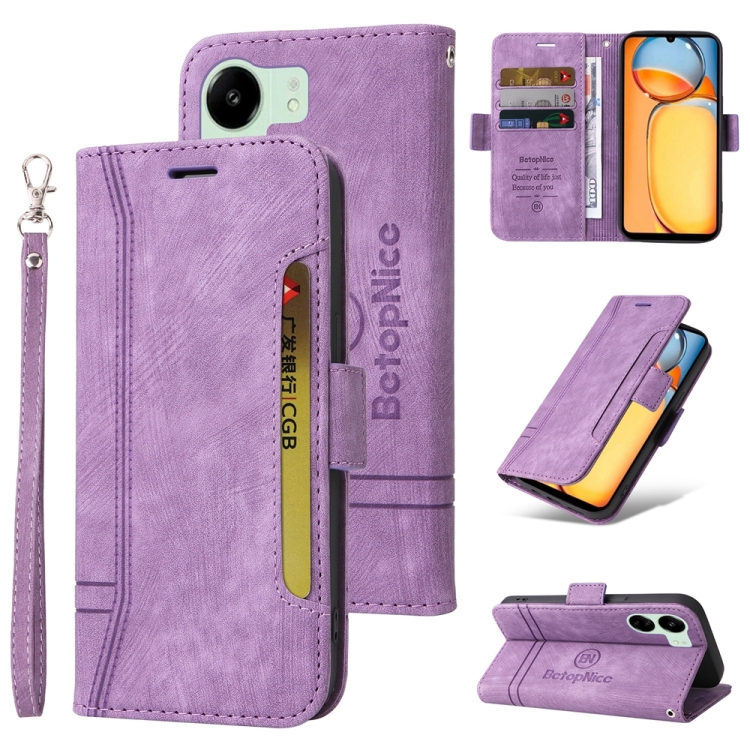 

For Xiaomi Redmi 13C 4G / 5G BETOPNICE Dual-side Buckle Leather Phone Case(Purple)