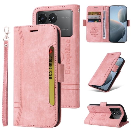 

For Xiaomi Redmi K70 / K70 Pro 5G BETOPNICE Dual-side Buckle Leather Phone Case(Pink)