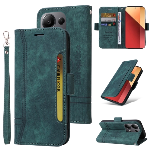 

For Xiaomi Poco M6 Pro 4G/Redmi Note13 Pro 4G Global BETOPNICE Dual-side Buckle Leather Phone Case(Green)