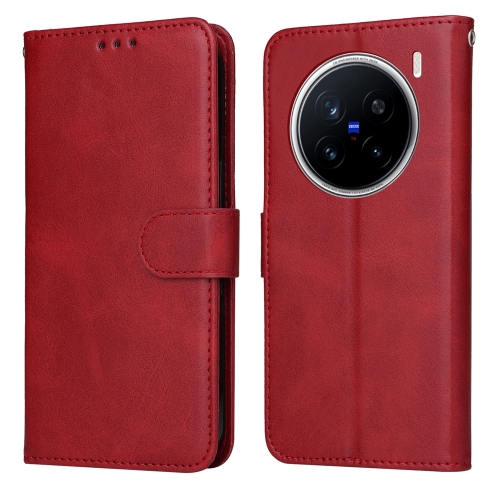 

For vivo X200 Pro Classic Calf Texture Flip Leather Phone Case(Red)