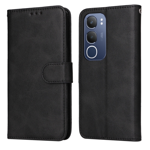 

For vivo Y19s Classic Calf Texture Flip Leather Phone Case(Black)