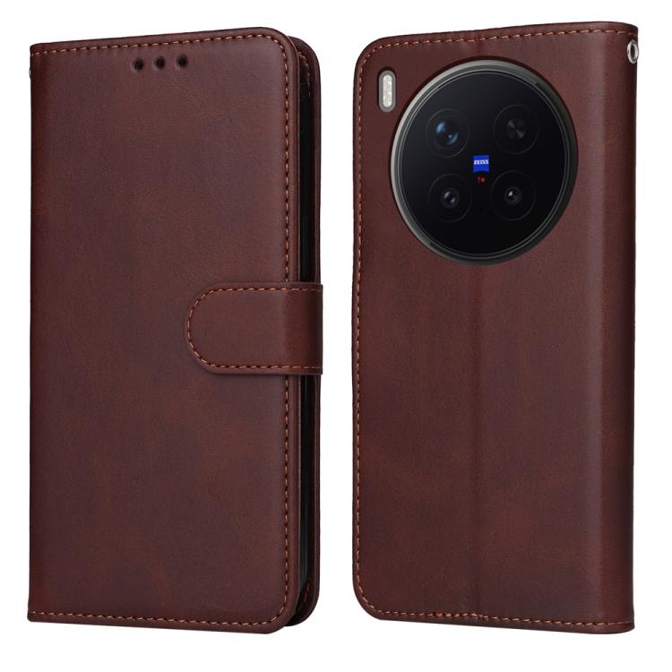 

For vivo X300 Pro Classic Calf Texture Flip Leather Phone Case(Brown)