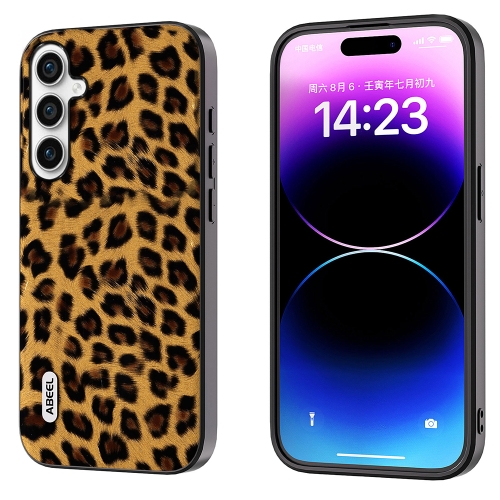 

For Samsung Galaxy A54 5G ABEEL Black Edge Leopard Phone Case(Golden Leopard)