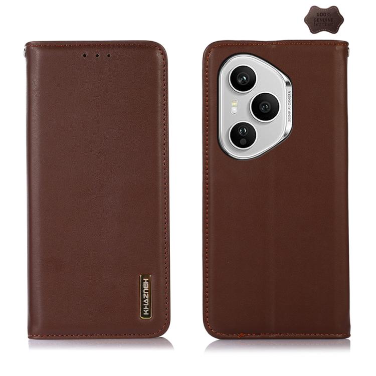 

For Honor 400 Pro Global 160.8mm KHAZNEH Nappa Top Layer Cowhide Leather Phone Case(Brown)