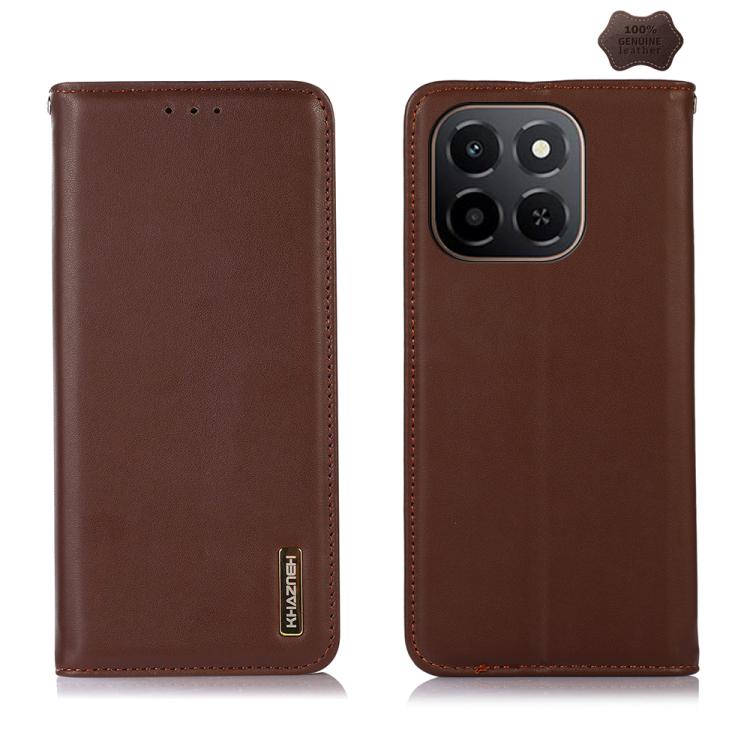 

For Honor X6c 4G KHAZNEH Nappa Top Layer Cowhide Leather Phone Case(Brown)