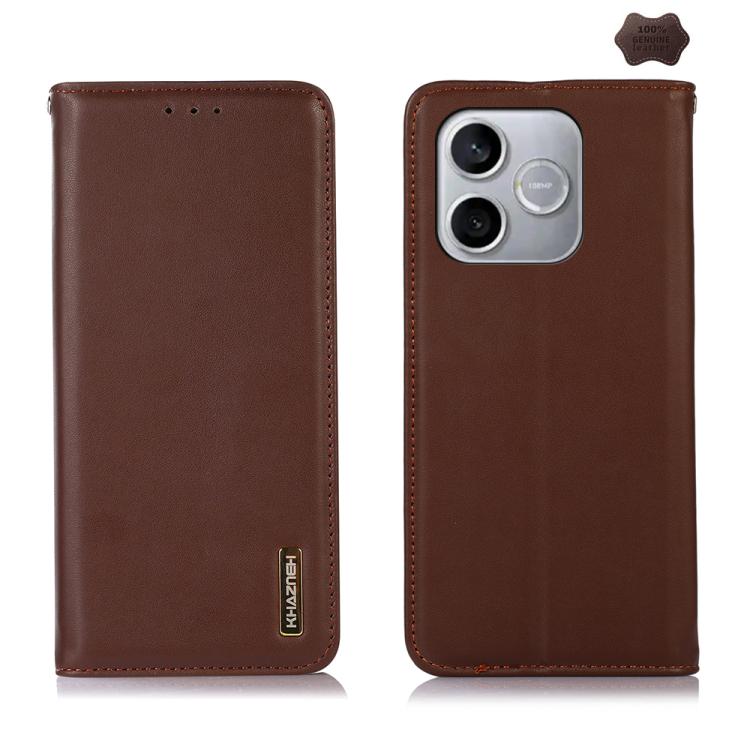 

For Honor 600 Lite Global KHAZNEH Nappa Top Layer Cowhide Leather Phone Case(Brown)