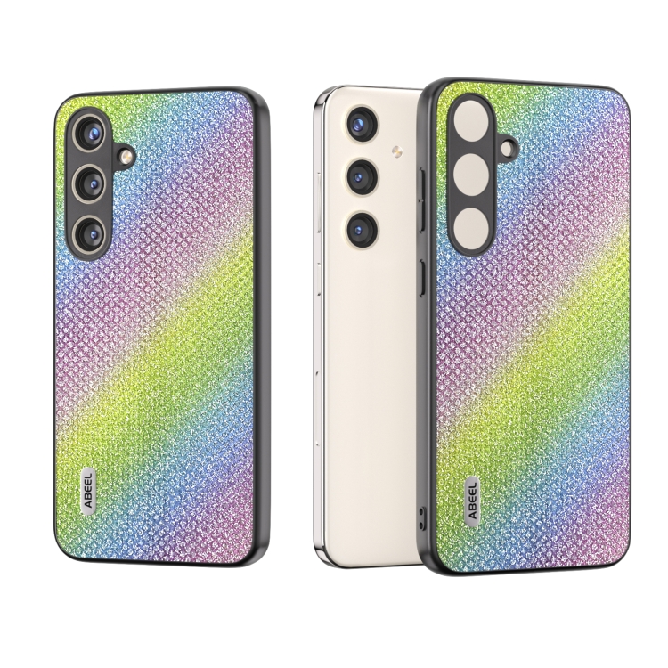 

For Samsung Galaxy S24+ 5G ABEEL Diamond Black Edge Phone Case(Rainbow Diamond)