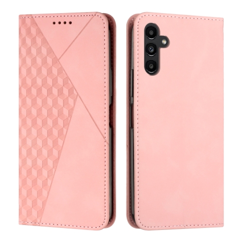 

For Samsung Galaxy S24 Diamond Splicing Skin Feel Magnetic Leather Phone Case(Rose Gold)