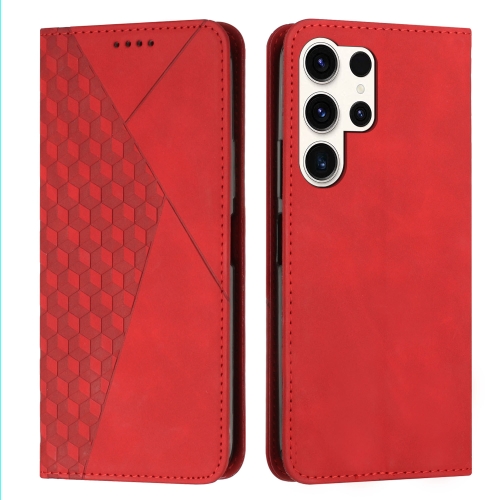 

ForSamsung Galaxy S24 Ultra Diamond Splicing Skin Feel Magnetic Leather Phone Case(Red)