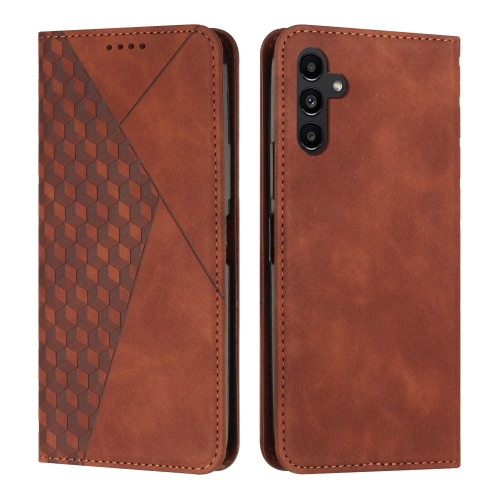 

For Samsung Galaxy A55 Diamond Splicing Skin Feel Magnetic Leather Phone Case(Brown)