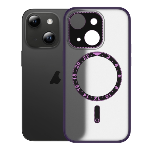 

For iPhone 14 Dial Plate Magsafe Phone Case(Purple)