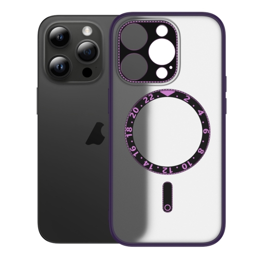 

For iPhone 13 Pro Max Dial Plate Magsafe Phone Case(Purple)