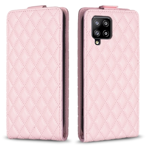 

For Samsung Galaxy A42 5G Diamond Lattice Vertical Flip Leather Phone Case(Pink)