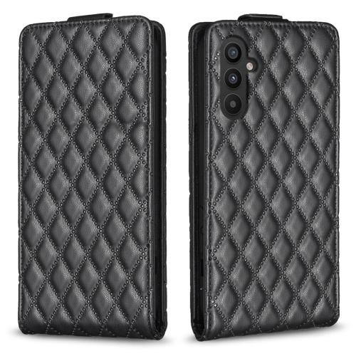 

For Samsung Galaxy A25 5G Diamond Lattice Vertical Flip Leather Phone Case(Black)