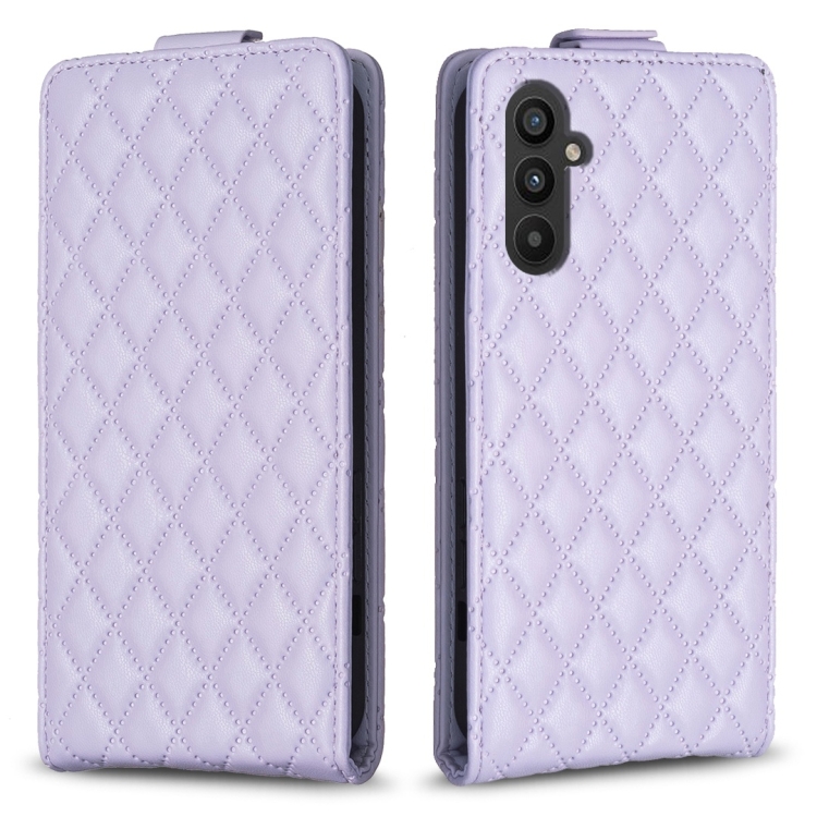 

For Samsung Galaxy A25 5G /A24 4G Diamond Lattice Vertical Flip Leather Phone Case(Purple)