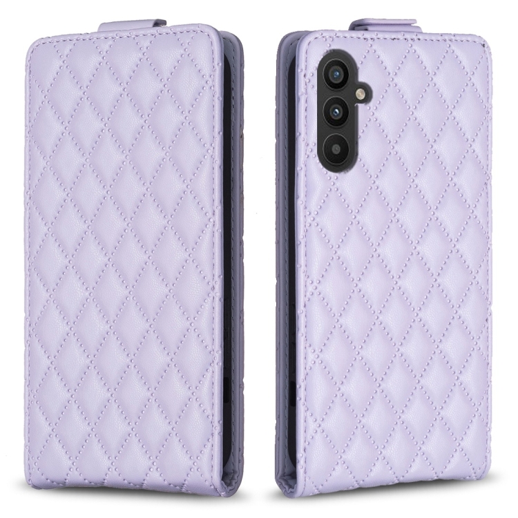 For Samsung Galaxy A34 5G Diamond Lattice Vertical Flip Leather