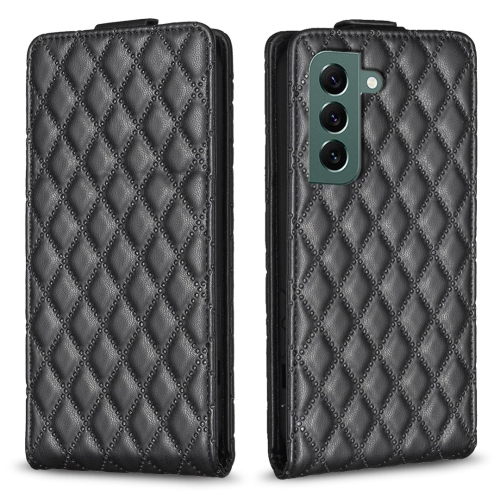 

For Samsung Galaxy S21 5G Diamond Lattice Vertical Flip Leather Phone Case(Black)