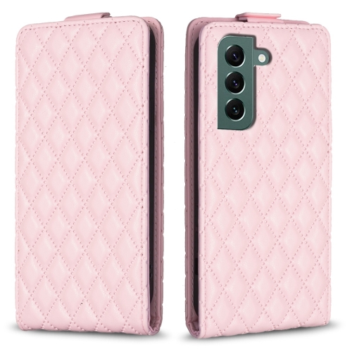 

For Samsung Galaxy S21 5G Diamond Lattice Vertical Flip Leather Phone Case(Pink)