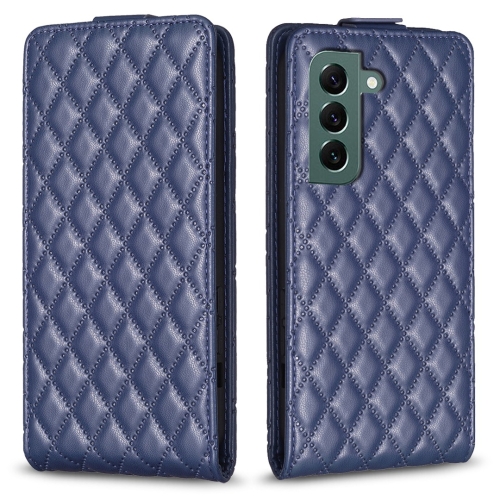 

For Samsung Galaxy S21 5G Diamond Lattice Vertical Flip Leather Phone Case(Blue)