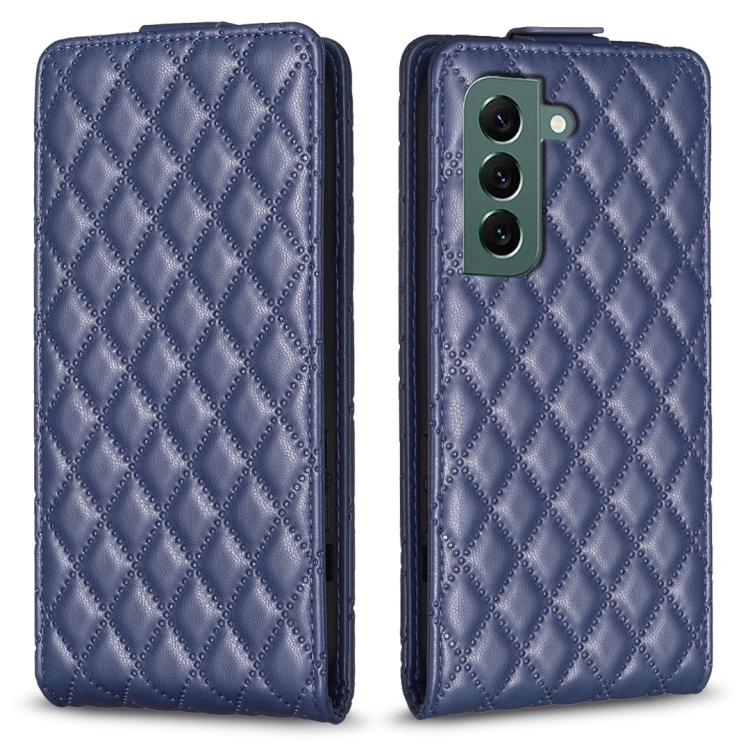 

For Samsung Galaxy S22+ 5G Diamond Lattice Vertical Flip Leather Phone Case(Blue)