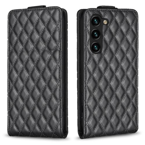 

For Samsung Galaxy S23 5G Diamond Lattice Vertical Flip Leather Phone Case(Black)