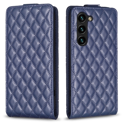 

For Samsung Galaxy S23 5G Diamond Lattice Vertical Flip Leather Phone Case(Blue)