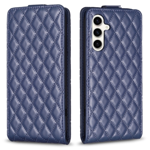 

For Samsung Galaxy S23 FE 5G Diamond Lattice Vertical Flip Leather Phone Case(Blue)