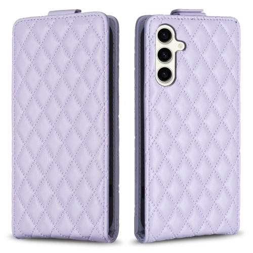 

For Samsung Galaxy S23 FE 5G Diamond Lattice Vertical Flip Leather Phone Case(Purple)