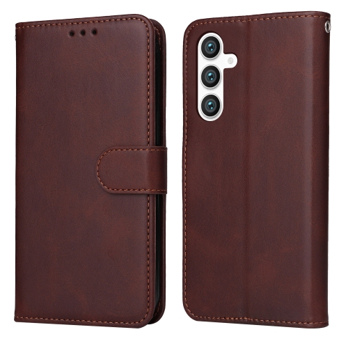 

For Samsung Galaxy S23 FE 5G Classic Calf Texture Flip Leather Phone Case(Brown)