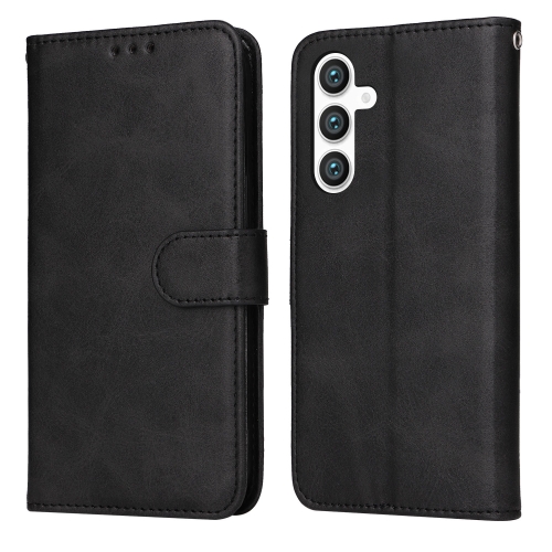 

For Samsung Galaxy S23 FE 5G Classic Calf Texture Flip Leather Phone Case(Black)
