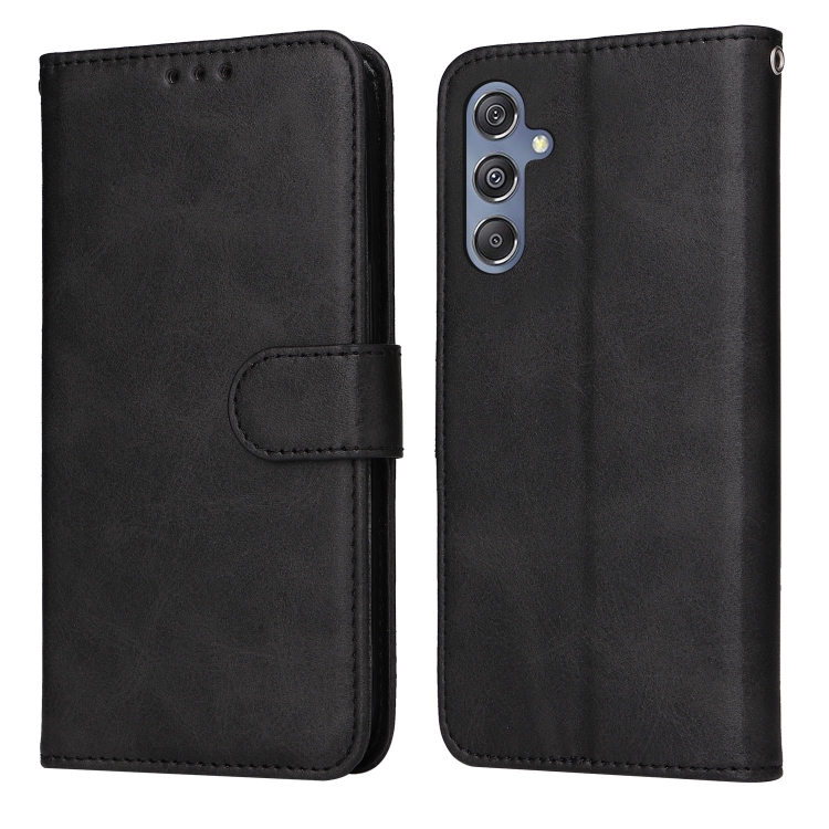 

For Samsung Galaxy M34 5G Classic Calf Texture Flip Leather Phone Case(Black)