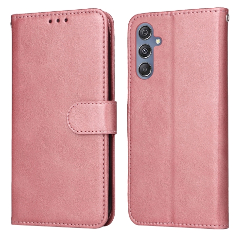 

For Samsung Galaxy M34 5G Classic Calf Texture Flip Leather Phone Case(Rose Gold)